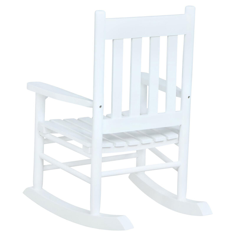 Cozy White Slat Back Youth Rocking Chair for Relaxing Afternoons at Home