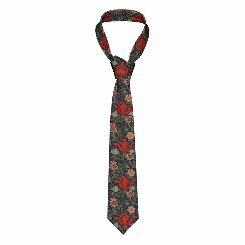 Corbata de patrón Floral de William Morris Compton para hombres, corbatas de cuello de seda personalizadas para boda, Art Nouveau