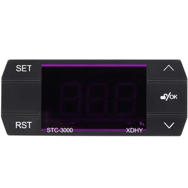 Pengendali suhu elektronik hitam sentuhan 30A, dengan Sensor untuk inkubator pemanasan, termostat Digital pendingin
