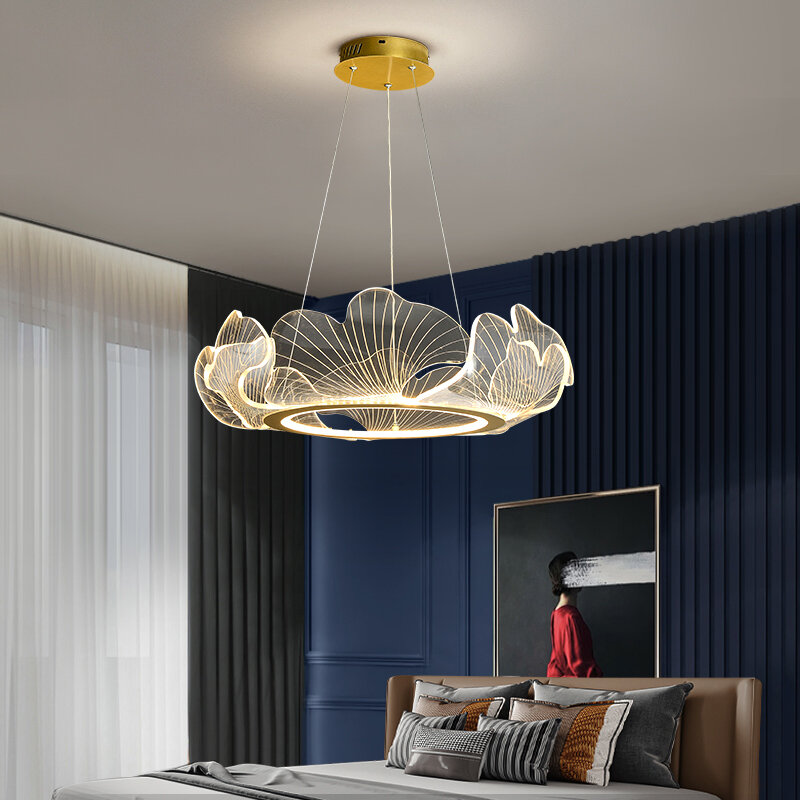 Mooskolin moderno led lustre para sala de estar quarto jantar cozinha acrílico lótus lustres de suspensão led luminária