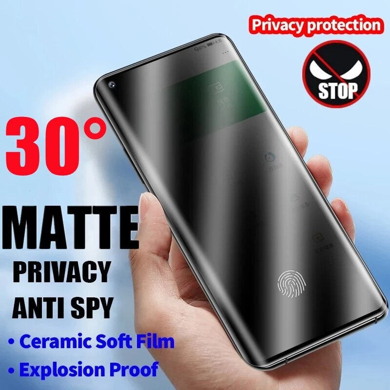 Protectores de pantalla de privacidad de cerámica mate, película antiespía para Samsung Galaxy S21, S20, S22, S23, S24 Ultra FE Note 20, 9, 8, 10, S9, S10 Plus