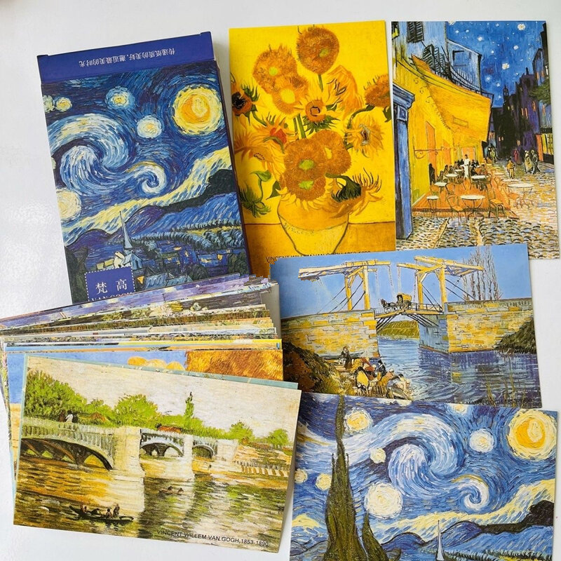30 Lembar/Lot Kartu Pos Lukisan Cat Minyak Van Gogh Antik Kartu Lukisan Van Gogh/Kartu Ucapan/Kartu Harapan/Hadiah Mode