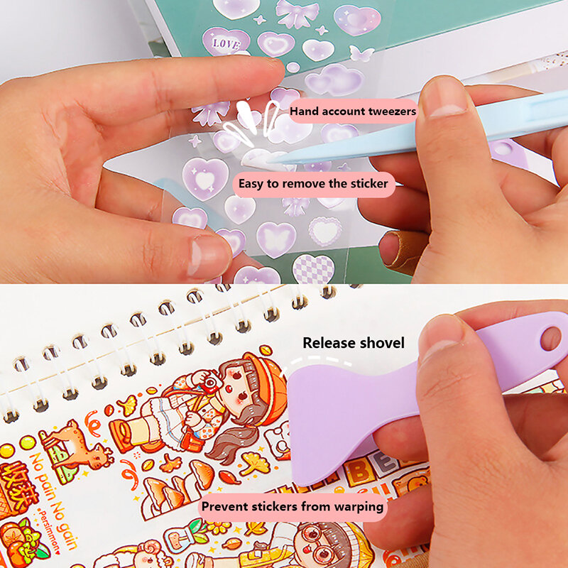 Plastic Tweezers Scraper Scrapbook Sticker Hand Account Tools Multi-tool Stationery DIY Junk Journal Album School Supplies