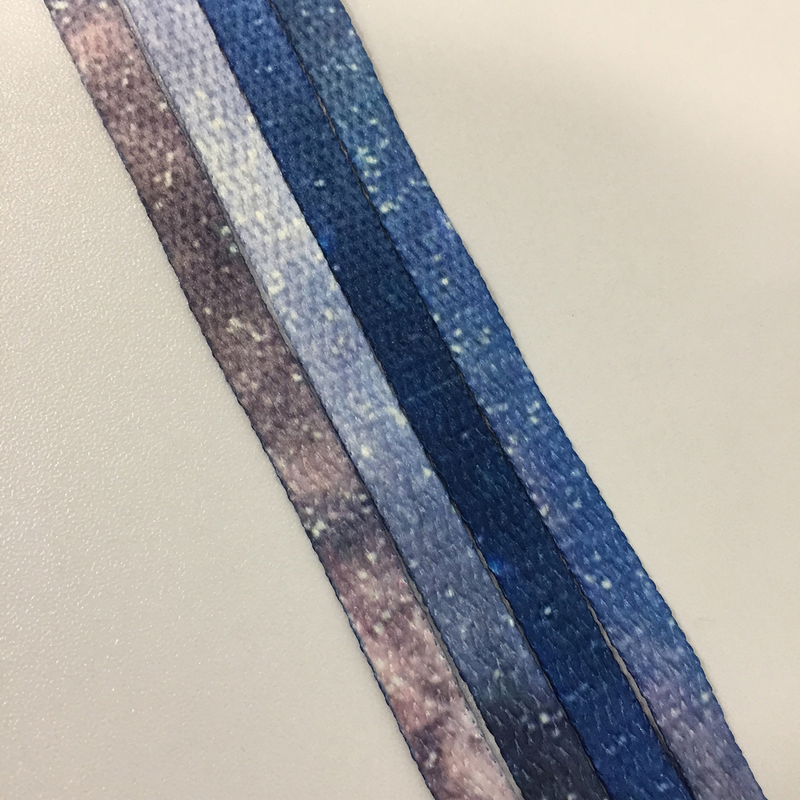 Lacets Lumineux Imprimés en Polyester, Violet Foncé, Bleu Ciel, 120cm, 2 Paires