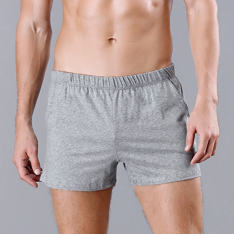 Pantalones cortos informales de algodón para hombre, Shorts transpirables de cintura elástica suave, Color sólido, ropa para el hogar, Verano