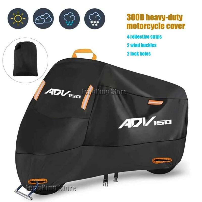 혼다 ADV 150 ADV150 용 오토바이 커버, 방수 야외 스쿠터 UV 보호대 레인 커버