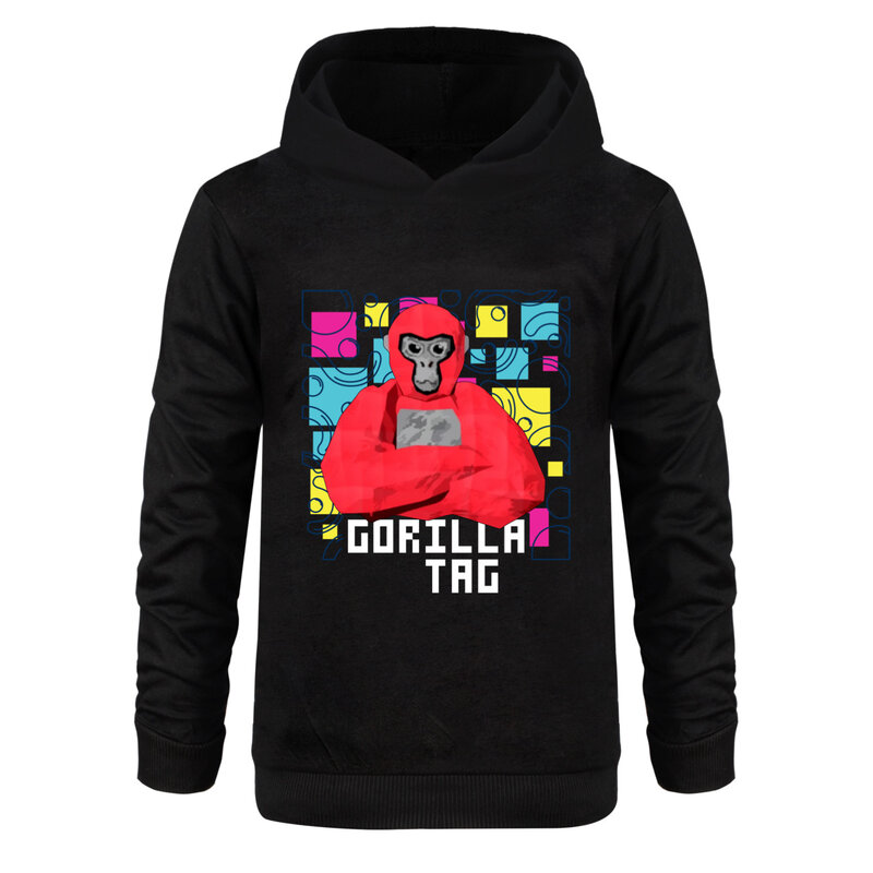 Gorilla Tag Hoodie Kids Monkey VR Gamer Clothes Girls Hooded Sweatshirts Children Long Sleeve Outerwear Boys Hoodies Jumpers