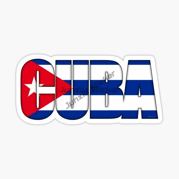 Cuba Cu แผนที่ธงประจำชาติสติกเกอร์พีวีซีสำหรับตกแต่งรอยขีดข่วนรถจักรยานยนต์แล็ปท็อปหน้าต่างรถโต๊ะหมวกกันน็อคติดผนัง