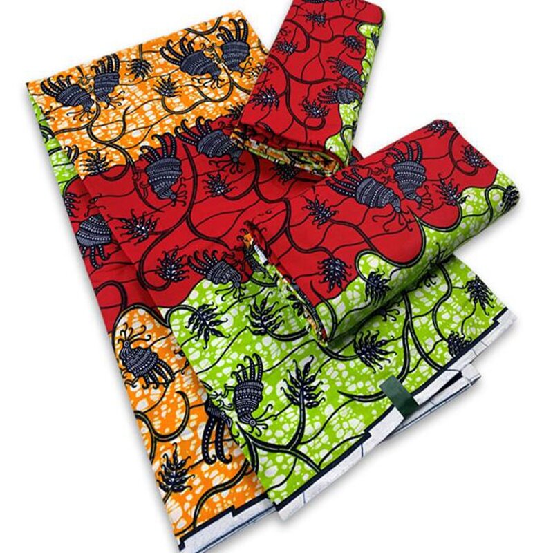 2024 Новая африканская оригинальная вощеная ткань хорошего качества с принтом Анкары Kente 100, хлопковый материал с пятнами, нигерийский, 6 ярдов для шитья