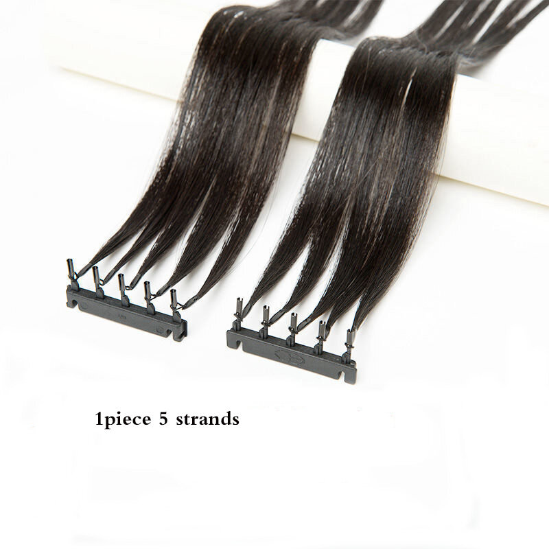 Straight 6D 2nd Generation Extensions 100% Human Hair Invisible Micro Beads  Real Natural Human Hair 5g/pc 20pcs 100G Hairpieces