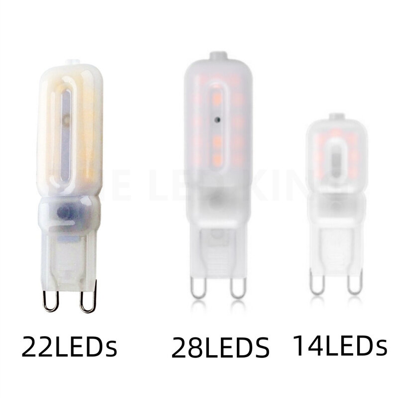 Lámpara LED G4 G9 de 3W, 5W, 7W, 9W, CA, CC, 12V, 220V, minibombilla transparente lechosa, luces de Ángulo de haz de 360, reemplazo de halógeno G4, 10 Uds.