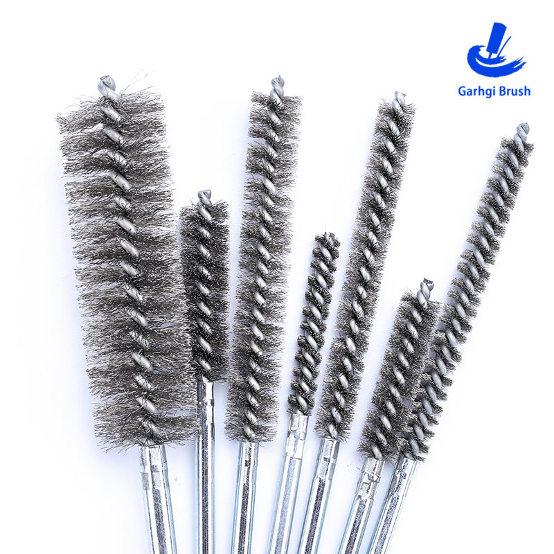 Stainless Steel Wire Pipeline Brushes in Twisted-in-Wire, for ID Deburring, Polishing, Rust-Removing, Tube Cleaning