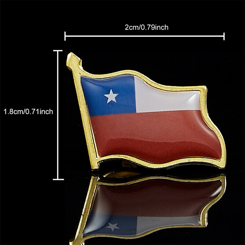 Чили Твердые страны машущий рельефный флаг металлическая заколка для лацкана модная брошь ювелирные изделия