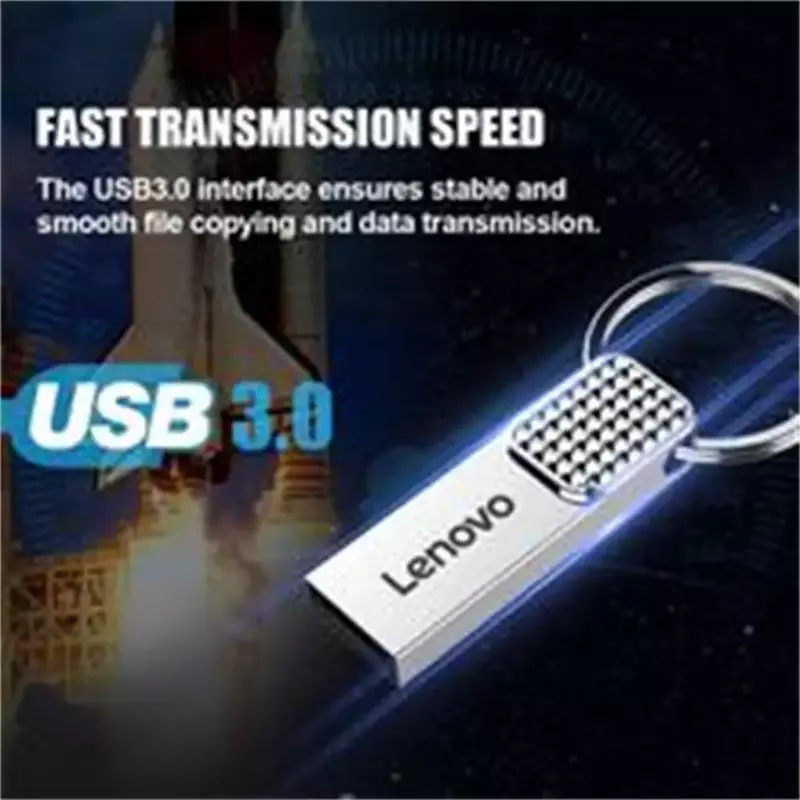 Lenovo Original Metal USB Flash Drive 2TB Large Capacity Portable Pendrive USB 3.0 High-Speed File Transfer Waterproof U Disk