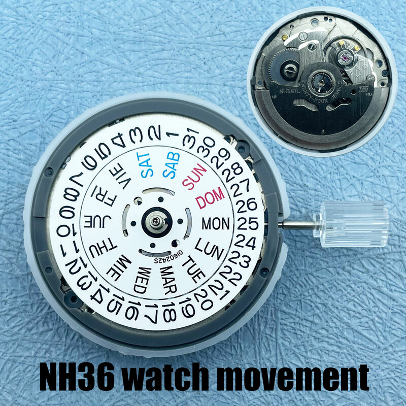 NH36A high quality brand new original double calendar 3 o'clock white NH36A mechanical movement watch accessories