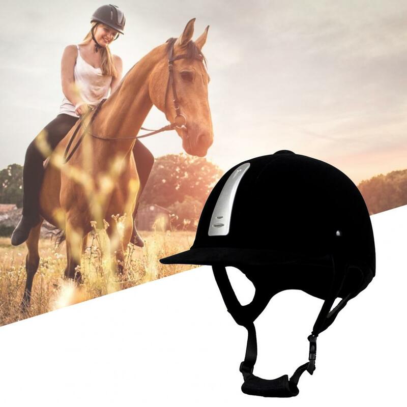 Unisex Breathable Equestrian Helmet Adjustable Curved Design Stress-free Safe Easy To Clean Horse Riding Cap For Racecourse