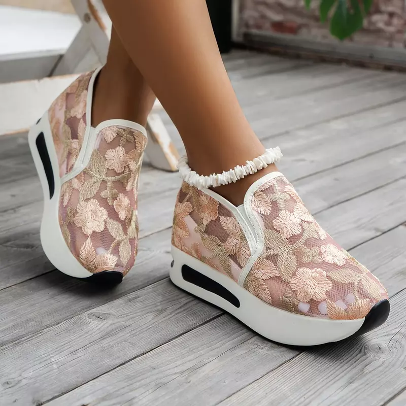 Damskie trampki letnie nowe modne siatkowe oddychające damskie sznurowane buty sportowe dla kobiet platforma buty do chodzenia designerskie