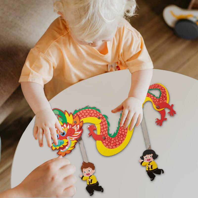 Chiński papier Dragon Pick dzieci zabawka ręczna rekwizyt papierowy smok na imprezę na świeżym powietrzu w połowie jesieni festiwal Dragon Boat Festival ozdoby