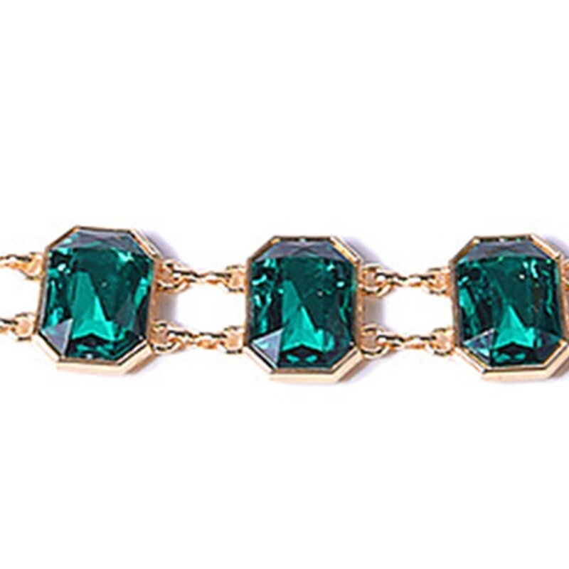 Catena del corpo delle donne cintura a catena in vita in stile bohémien cintura in vita con smeraldo a catena per accessori da donna per gioielli per il corpo femminile