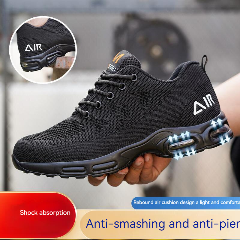 New Styles Men Safety Boots With Safety Shoes Men Indestructible Work Boots Hiking Shoes Steel Toe Cap Anti-smash Work Sneakers