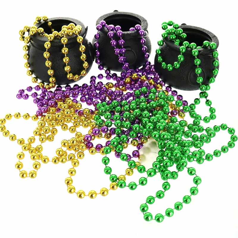 Colar frisado Mardi Gras, bijuterias, contas para eventos de novidade, 33 "Long, 7mm Thick, 30 pcs