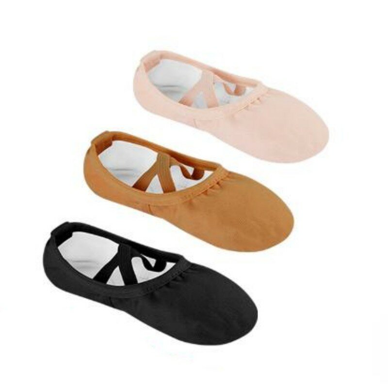 Ballet Shoes For Girls Canvas Flat Ballet Dancing Slippers Children Soft Sole Ballerina Dance Practice Shoes Pink Black Brown