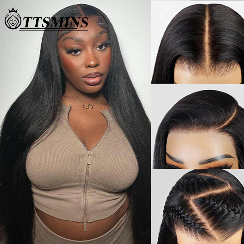 13x6 Wear And Go Glueless Wig For Beginners Pre Cut Transparent 13x4 Straight Lace Front Wig Human Hair Pre Plucked Frontal Wigs
