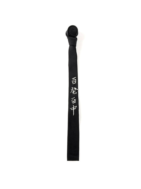 Worte Stickerei yohji krawatte kleidung zubehör Unisex dunklen stil yohji yamamoto krawatte für mann yohji krawatten für frauen neuheit