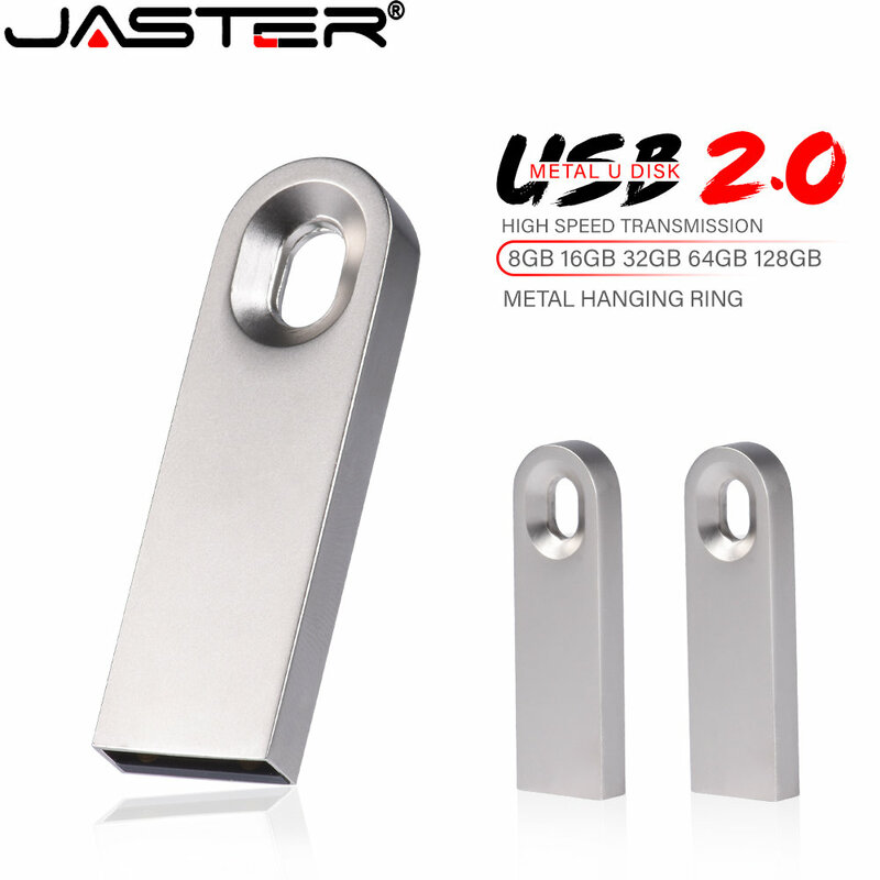 JASTER Metal USB 2.0 Flash Drive 4GB 8GB U Disk 16GB Memory Stick 64GB New Promotion Personalized 32GB Free Custom LOGO Wedding