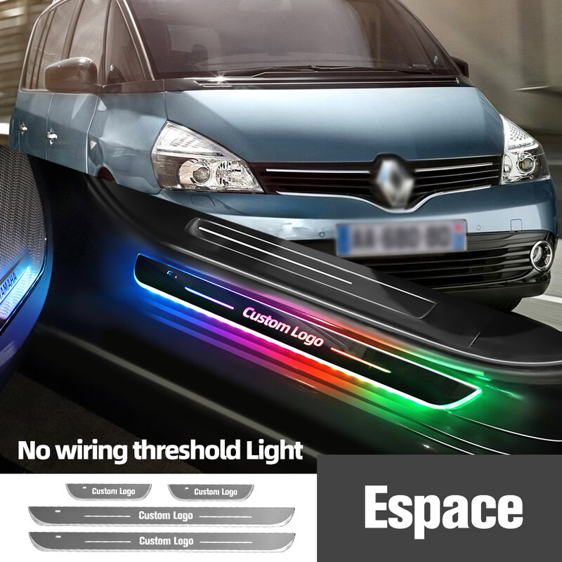 For Renault Espace 4 5 2002-2023 2014 2018 2020 Car Door Sill Light Customized Logo LED Welcome Threshold Pedal Lamp Accessories