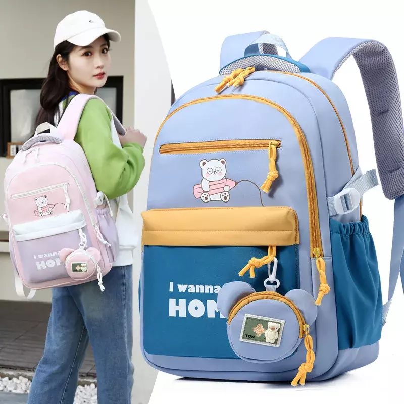 Bonita mochila escolar para adolescentes, morral de viaje impermeable, informal, para escuela primaria