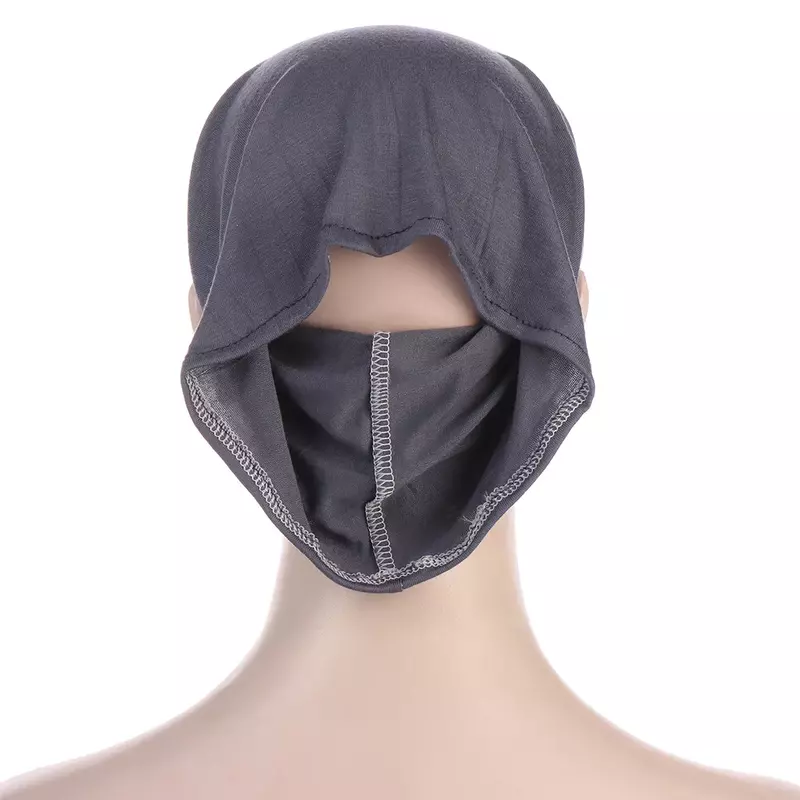 Bufanda de algodón para debajo de la oreja, Jersey elástico con agujero en la oreja, Hijab interno redondo frontal, gorros, turbante femenino, 2021
