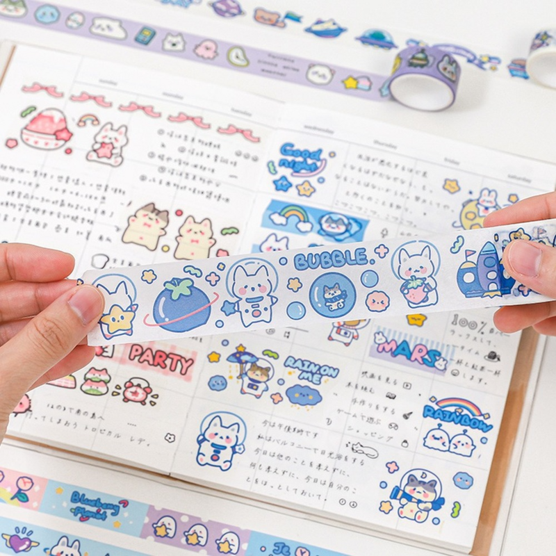 Mr.paper-juego de cintas Washi de animales pequeños, cinta decorativa de dibujos animados Kawaii, suministros de papelería, 8 estilos, 20 rollos por caja
