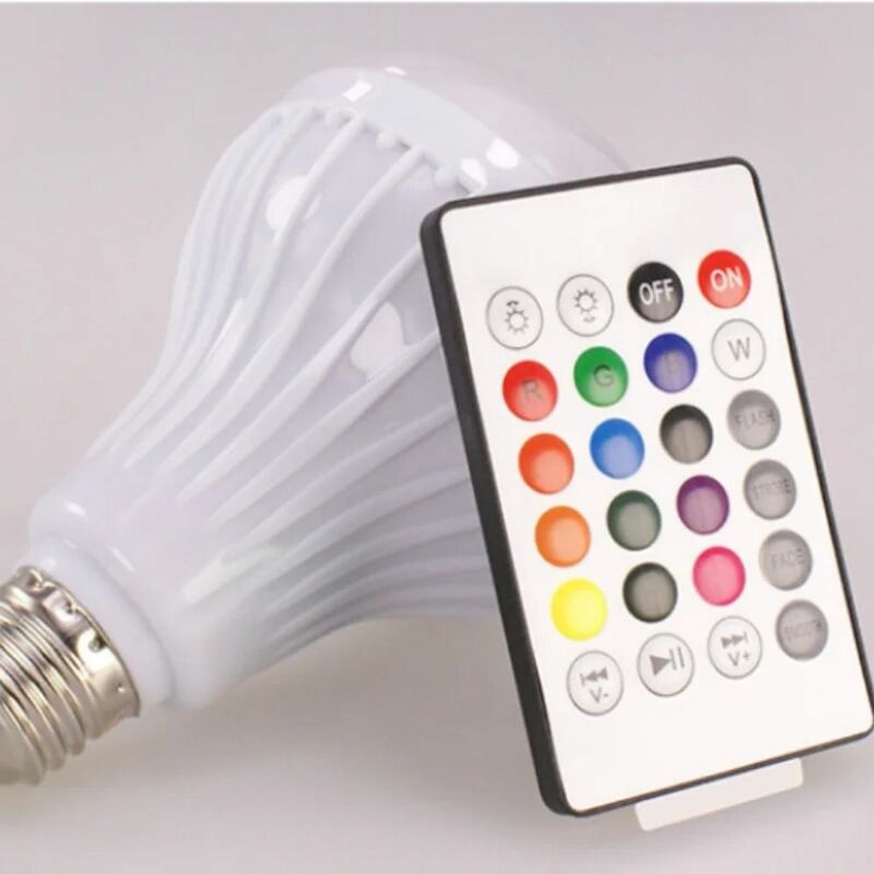 무선 LED 음악 전구 다채로운 RGB 스마트 블루투스 스피커, 스마트 비상 조명 리모컨, 음악 조명 램프