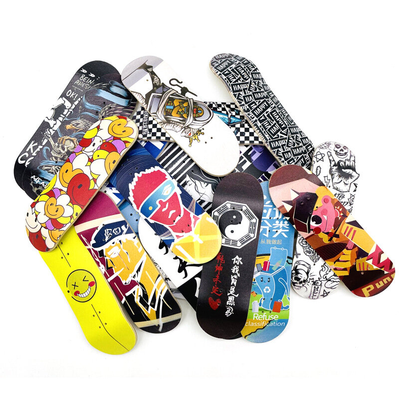 Skate Mini dedo colorido, balancim duplo, rolamentos e Palm Slide Board, esportes criativos, Fingerboard