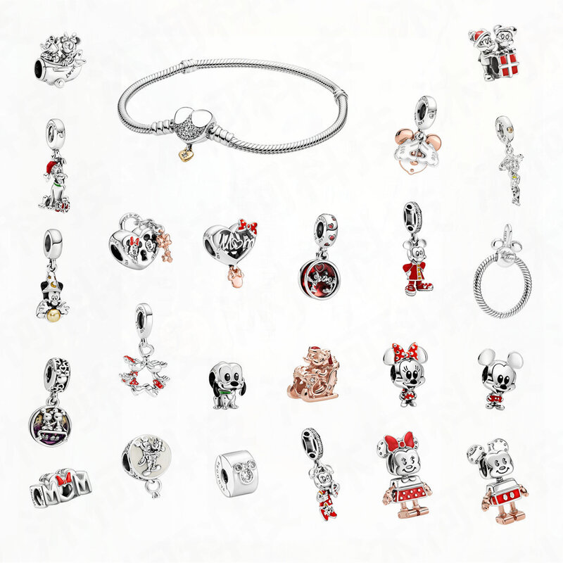 Disney Series Free Shipping 2022 New Arrival Mickey Minnie Mouse Series Jewelry fit Pandora Charms Fit Bracelet Beads Kids Gift