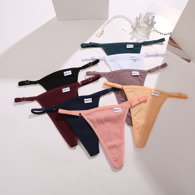 3PCS/Set Seamless Cotton Thong Adjustable Low Waist Women Thongs Sexy T-back Ladies Bikini Underwear G-String