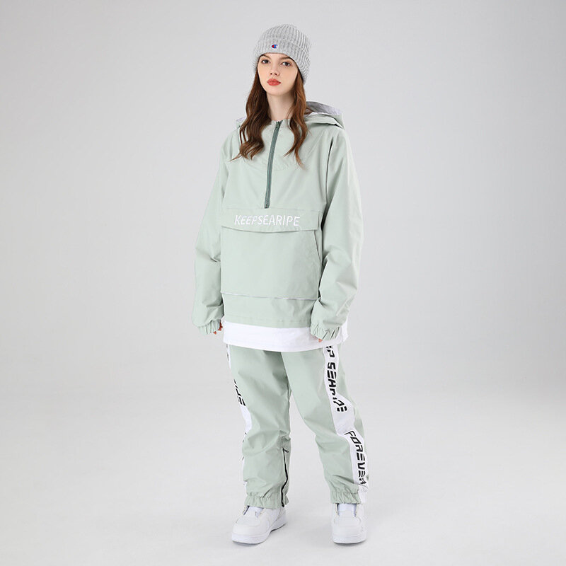 SEARIPE-Conjunto de fato de esqui feminino, roupa térmica, moletom impermeável, casaco quente, calças Snowboard Hoodie, equipamento ao ar livre, inverno