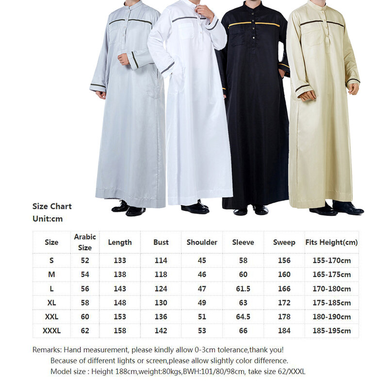 Eid Mubarak-caftán musulmán de Dubai Abaya para hombres, ropa islámica árabe, bata larga suelta de lujo de Arabia Saudita, Thobe Jubba, Turquía