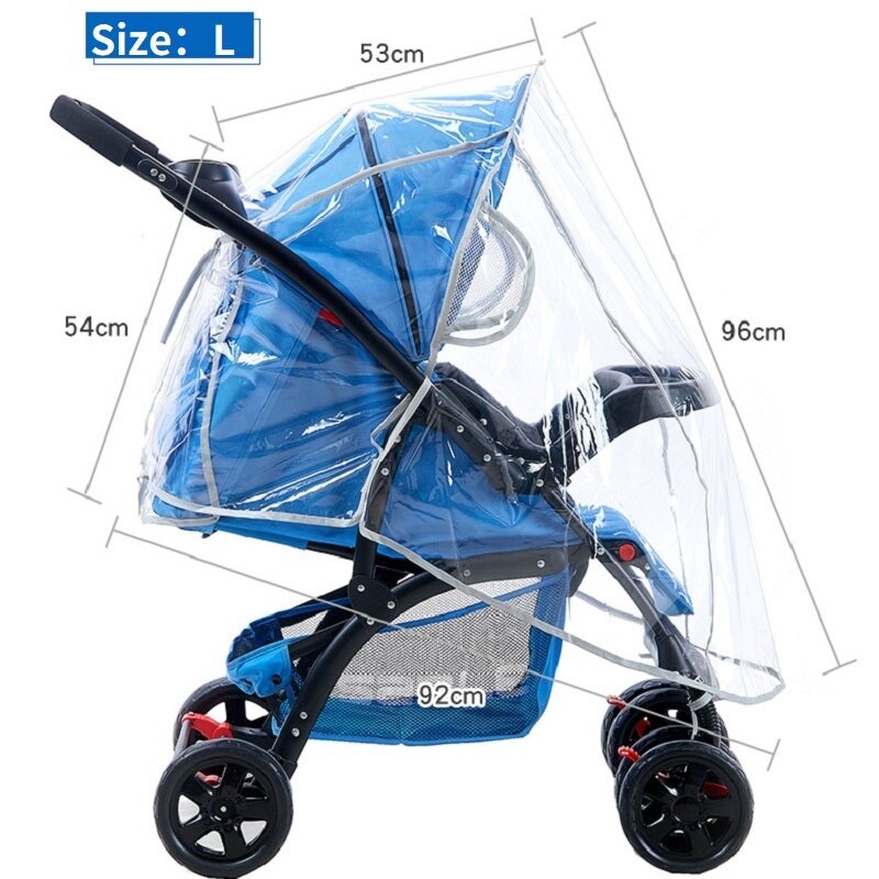 Copertura antipioggia universale per passeggino protezione antipolvere per auto per bambini trasparente impermeabile e traspirante Trolley ombrello accessori per impermeabili