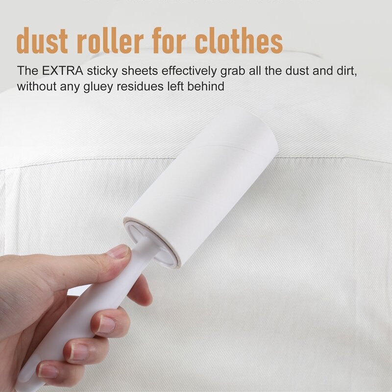 Lint Roller Full 360 Sheets With 5 Extra Sticky Lint Roller Set For Clothes, Sofa, Bed And Carpet, Pet Hair,Cat Hair