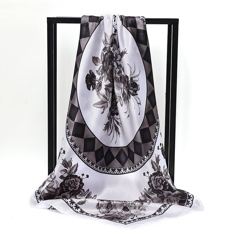 2023 женский головной платок, женский квадратный шарф 90*90 см, шейный платок, свадебный подарок