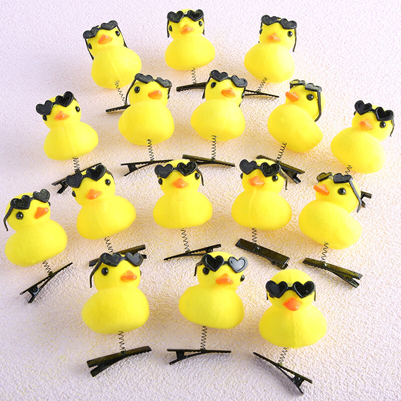 10/100PCS/Lot Cute Yellow Duck Hair Clips Women Girls Lovely Duckbill Clip 3D Little Yellow Duck Hairpin Plush Hairpin Headwear