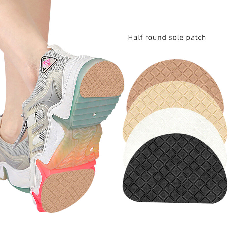 Patch de sola de sapato antiderrapante resistente ao desgaste, auto-adesivo, almofadas semicírculo, acessórios de reparo das sapatilhas, 1 par