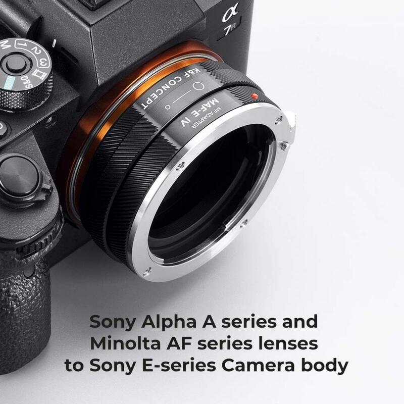 K & F Concept MAF-E IV PRO Sony Alpha A et Minolta monture d'objectif à Sony E bague d'adaptation du corps de l'appareil photo avec 256 laque