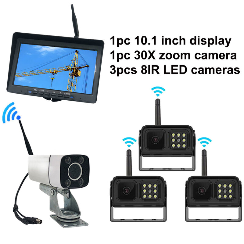 Guindaste Câmera de Monitoramento Sem Fio, Alta Altitude, Amplificação Zoom Torre, Suporta Receptor, Controle de Chave, Grande Definição