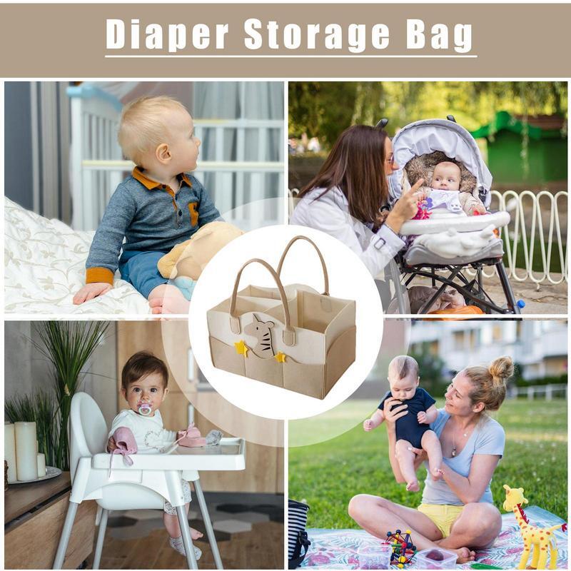 Baby Diaper Bag Tote Multifunctional Large Capacity Mommy Bag Adjustable  Mommy Travel Tote  with Multiple Compartments pockets