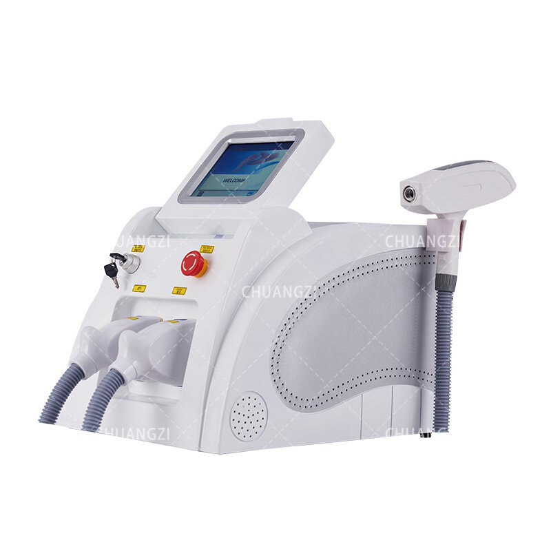 2023Hot 2 In 1 755nm Q Switched Nd Yag Laser Skin Whitening Tattoo Removal Machine IPL E-light Permanent Hair Removal Machine