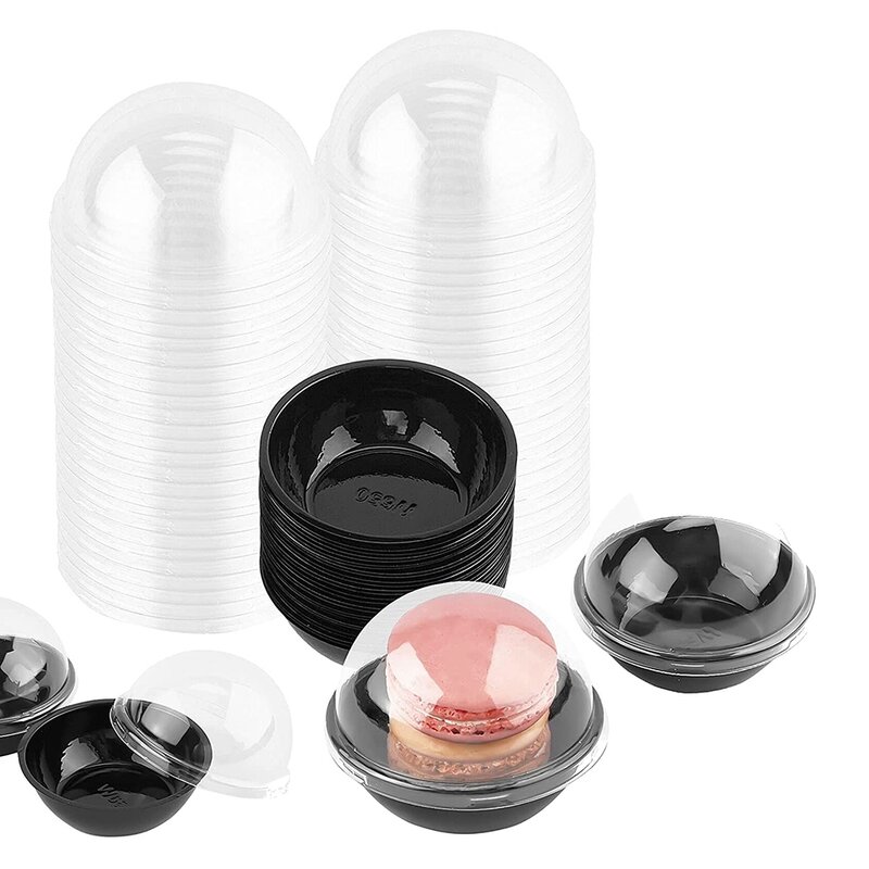 Recipiente de plástico transparente Mini Cupcake, Embalagem Individual Caixas de Tratar com Tampas de Cúpula para Mini Muffin Macaron