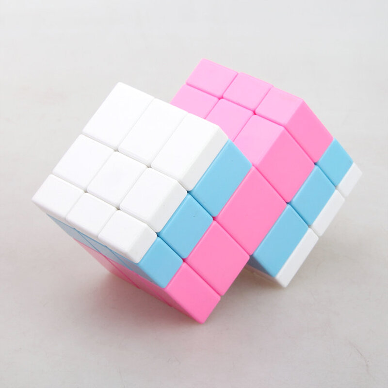 Magic Cube Puzzle Antistress Toys para crianças, cubo de velocidade profissional, brinquedo educativo para menino, azul e rosa, 335